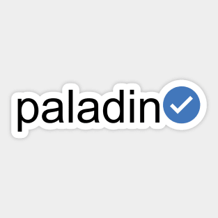 Verified Paladin (Black Text) Sticker